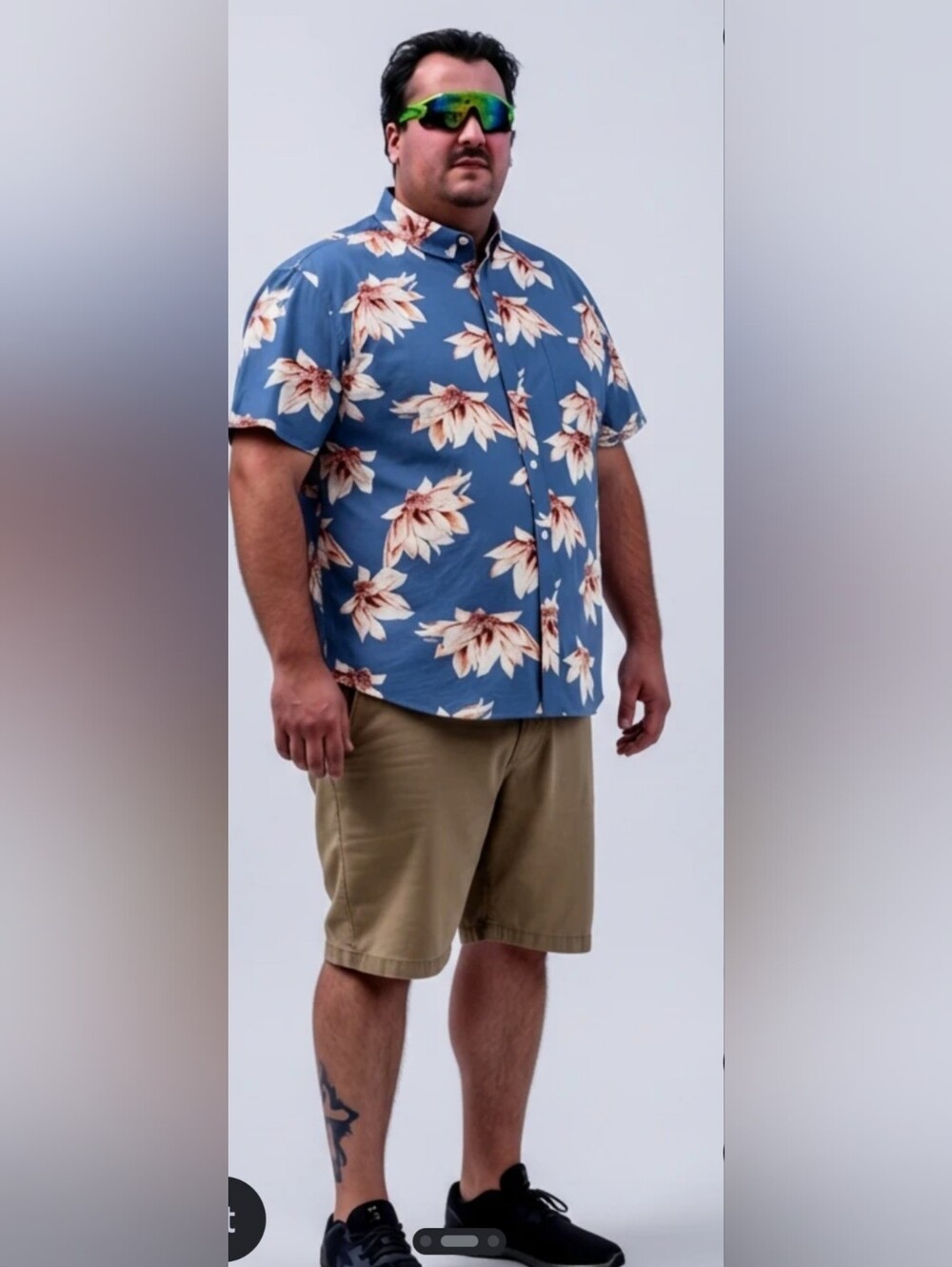 Goodfellow & CO shirt Hawaiian style, pink flowers, pocket, short sleeve…